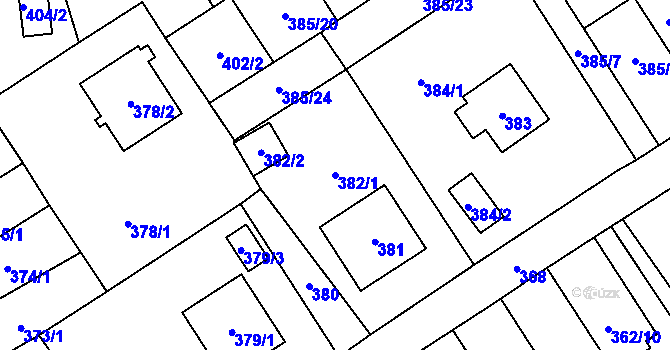 Parcela st. 382/1 v KÚ Návsí, Katastrální mapa