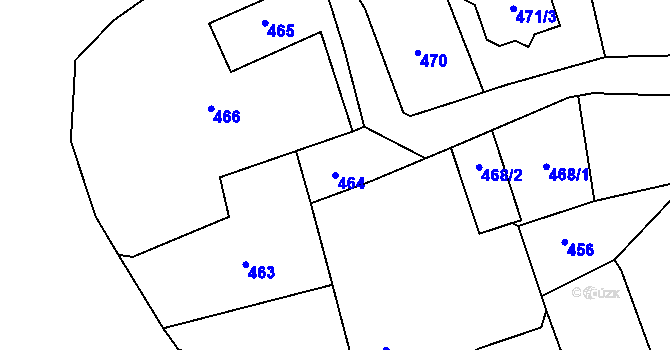 Parcela st. 464 v KÚ Návsí, Katastrální mapa