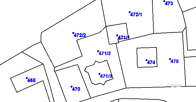 Parcela st. 471/2 v KÚ Návsí, Katastrální mapa