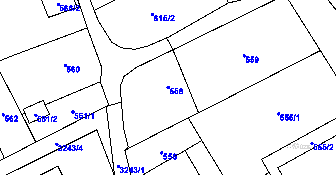 Parcela st. 558 v KÚ Návsí, Katastrální mapa
