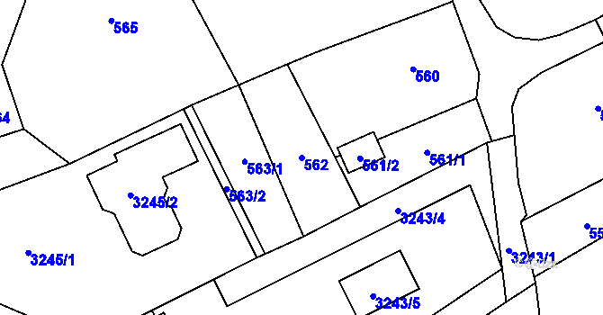 Parcela st. 562 v KÚ Návsí, Katastrální mapa