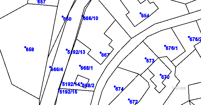 Parcela st. 667 v KÚ Návsí, Katastrální mapa