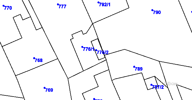 Parcela st. 776/2 v KÚ Návsí, Katastrální mapa