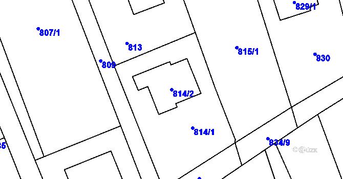 Parcela st. 814/2 v KÚ Návsí, Katastrální mapa