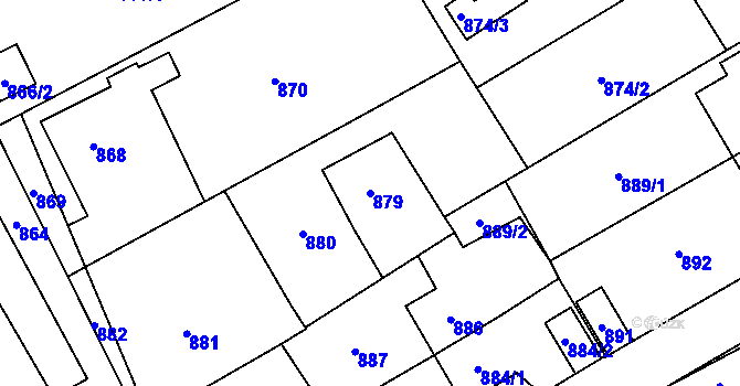 Parcela st. 879 v KÚ Návsí, Katastrální mapa
