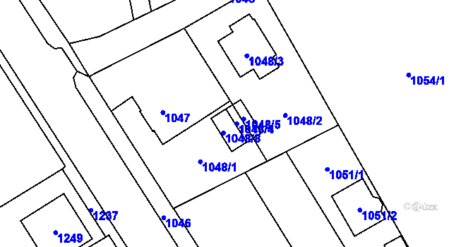 Parcela st. 1048/4 v KÚ Návsí, Katastrální mapa