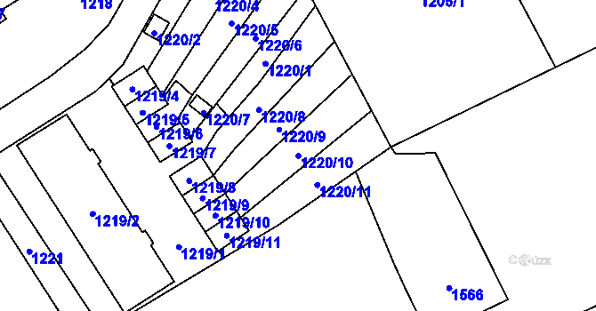 Parcela st. 1220/10 v KÚ Návsí, Katastrální mapa