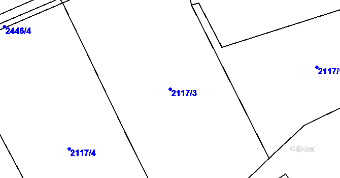 Parcela st. 2117/3 v KÚ Návsí, Katastrální mapa