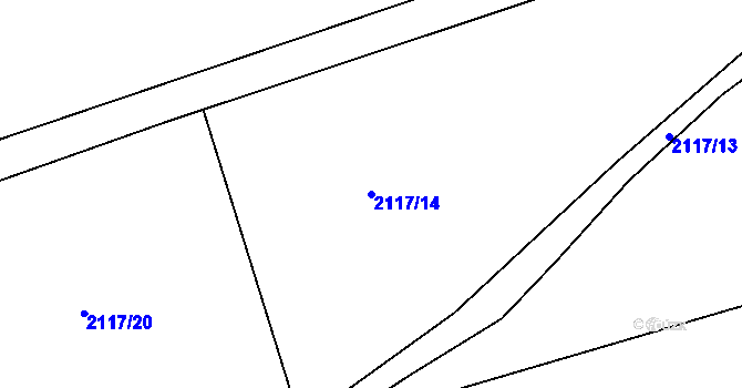 Parcela st. 2117/14 v KÚ Návsí, Katastrální mapa