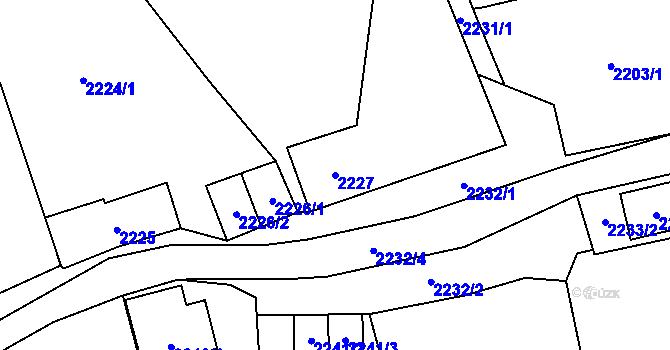 Parcela st. 2227 v KÚ Návsí, Katastrální mapa