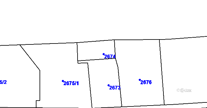 Parcela st. 2674 v KÚ Návsí, Katastrální mapa