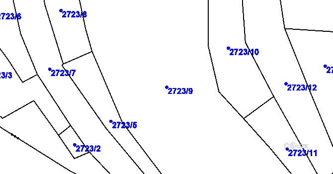 Parcela st. 2723/9 v KÚ Návsí, Katastrální mapa
