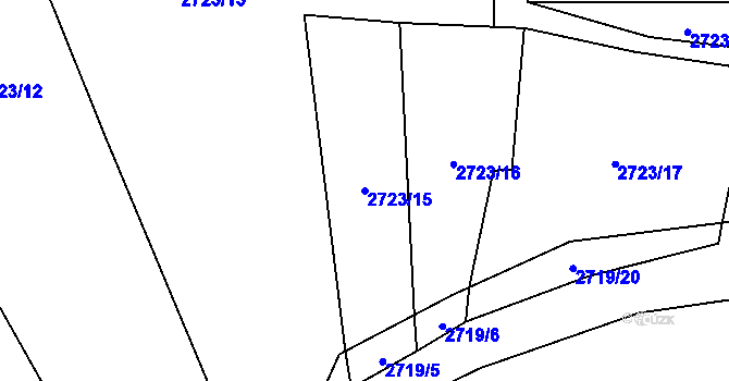 Parcela st. 2723/15 v KÚ Návsí, Katastrální mapa