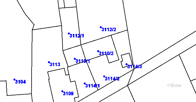 Parcela st. 3110/2 v KÚ Návsí, Katastrální mapa