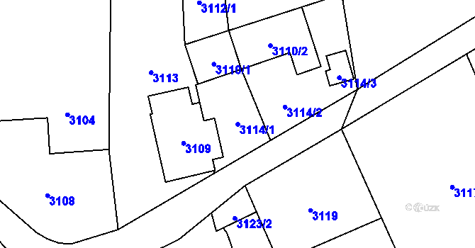 Parcela st. 3114/1 v KÚ Návsí, Katastrální mapa