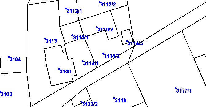 Parcela st. 3114/2 v KÚ Návsí, Katastrální mapa