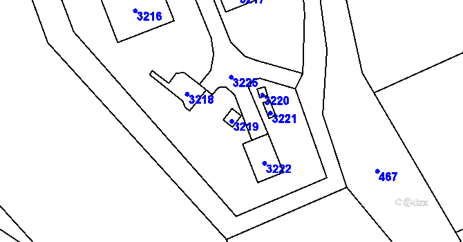 Parcela st. 3219 v KÚ Návsí, Katastrální mapa