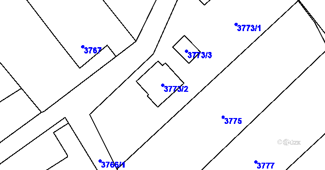 Parcela st. 3773/2 v KÚ Návsí, Katastrální mapa