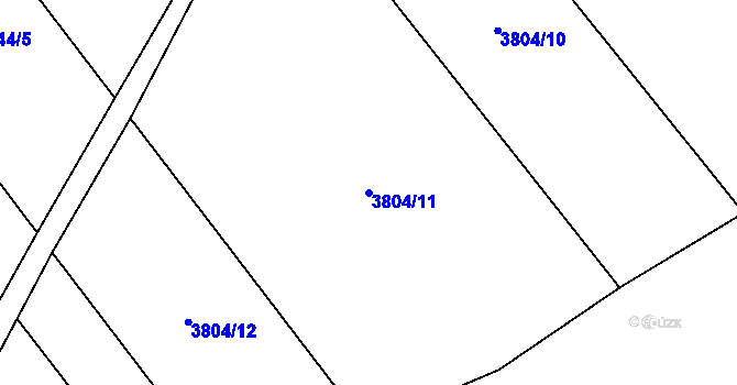 Parcela st. 3804/11 v KÚ Návsí, Katastrální mapa