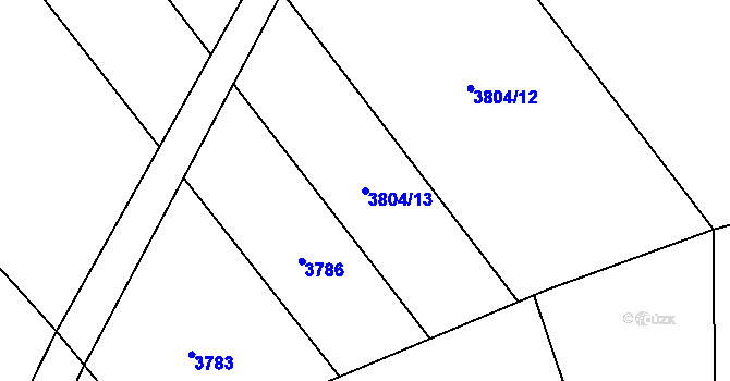 Parcela st. 3804/13 v KÚ Návsí, Katastrální mapa