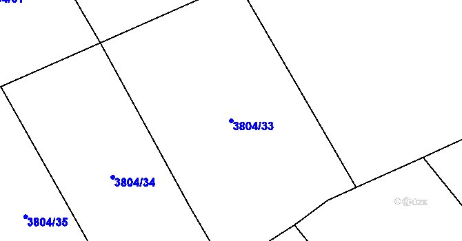 Parcela st. 3804/33 v KÚ Návsí, Katastrální mapa