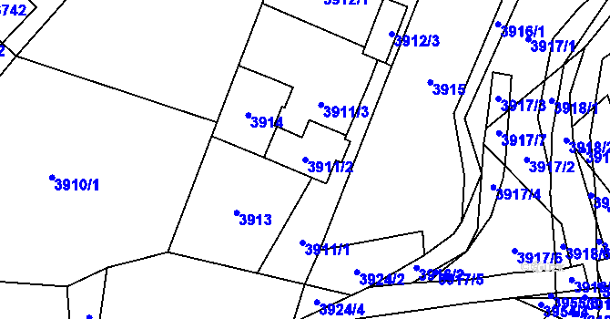 Parcela st. 3911/2 v KÚ Návsí, Katastrální mapa