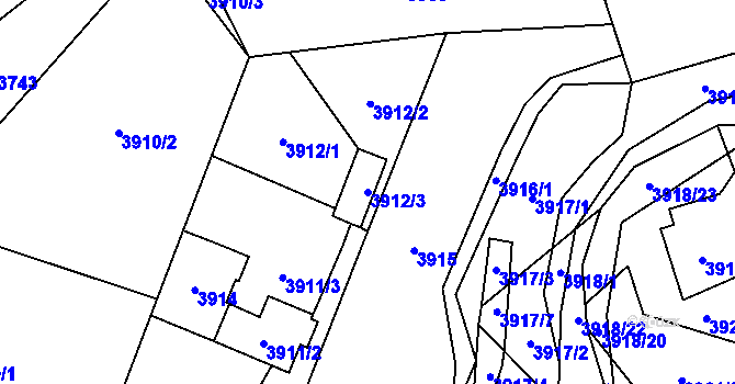 Parcela st. 3912/3 v KÚ Návsí, Katastrální mapa