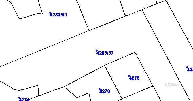 Parcela st. 4283/57 v KÚ Návsí, Katastrální mapa