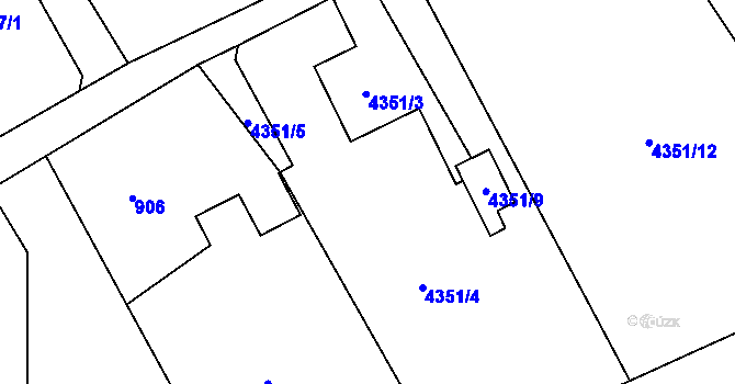 Parcela st. 4351/2 v KÚ Návsí, Katastrální mapa