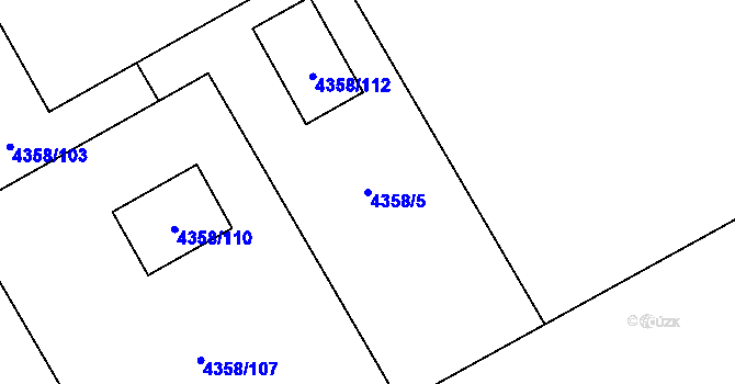 Parcela st. 4358/5 v KÚ Návsí, Katastrální mapa