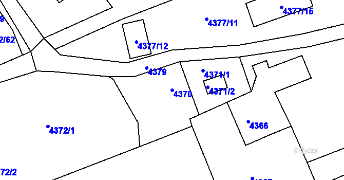 Parcela st. 4370 v KÚ Návsí, Katastrální mapa