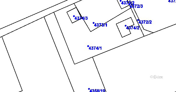 Parcela st. 4374/1 v KÚ Návsí, Katastrální mapa