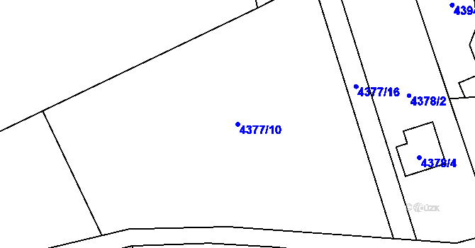 Parcela st. 4377/10 v KÚ Návsí, Katastrální mapa