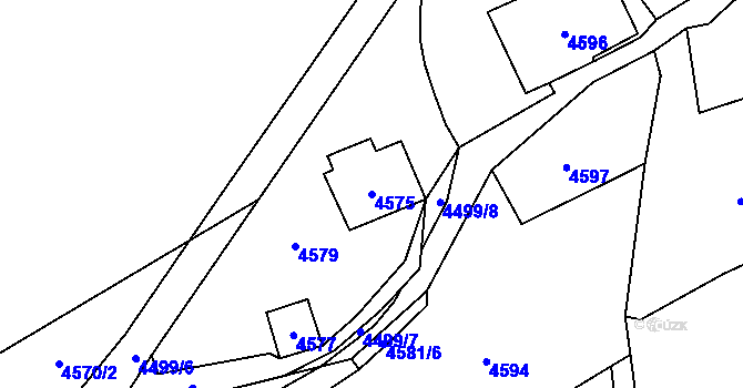 Parcela st. 4575 v KÚ Návsí, Katastrální mapa