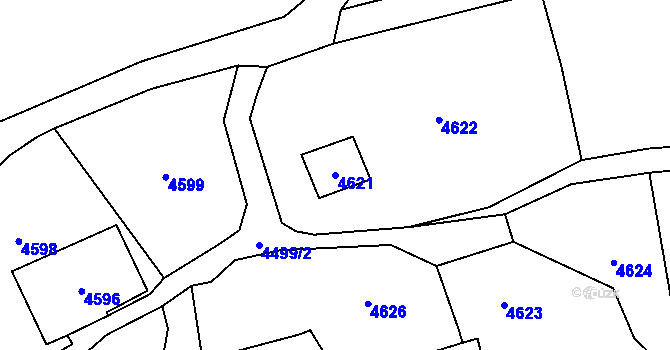 Parcela st. 4621 v KÚ Návsí, Katastrální mapa