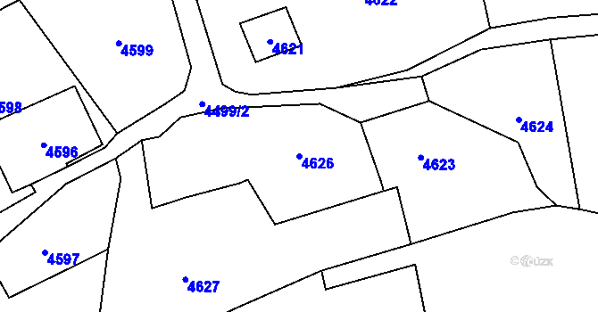 Parcela st. 4626 v KÚ Návsí, Katastrální mapa
