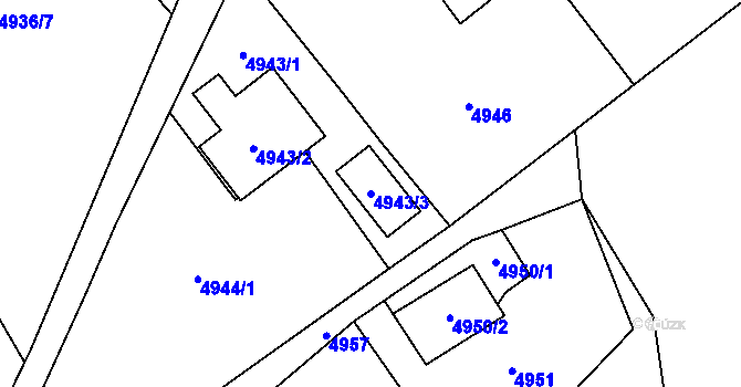 Parcela st. 4943/3 v KÚ Návsí, Katastrální mapa