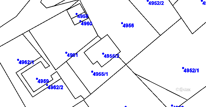 Parcela st. 4955/2 v KÚ Návsí, Katastrální mapa
