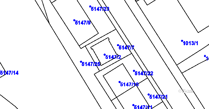 Parcela st. 5147/2 v KÚ Návsí, Katastrální mapa