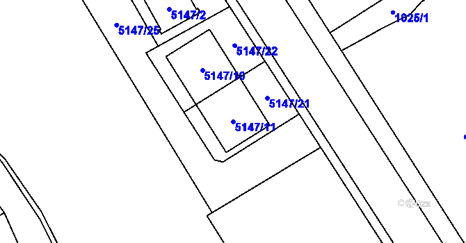 Parcela st. 5147/11 v KÚ Návsí, Katastrální mapa