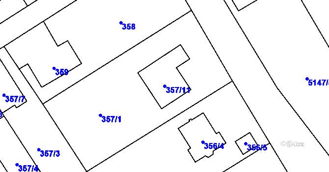 Parcela st. 357/11 v KÚ Návsí, Katastrální mapa