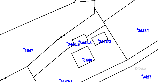 Parcela st. 3442/3 v KÚ Návsí, Katastrální mapa