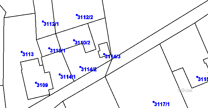 Parcela st. 3114/3 v KÚ Návsí, Katastrální mapa