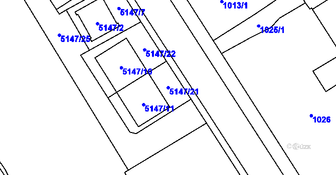 Parcela st. 5147/21 v KÚ Návsí, Katastrální mapa