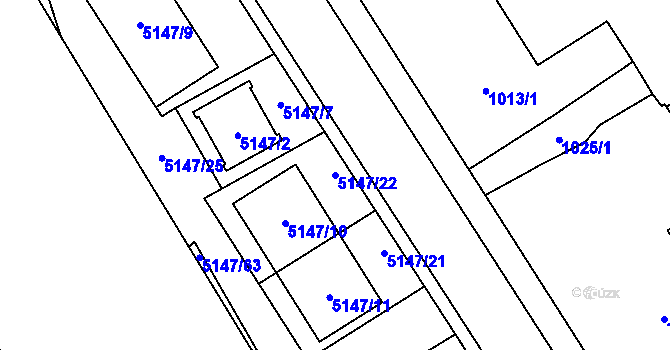 Parcela st. 5147/22 v KÚ Návsí, Katastrální mapa