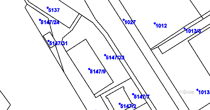 Parcela st. 5147/23 v KÚ Návsí, Katastrální mapa