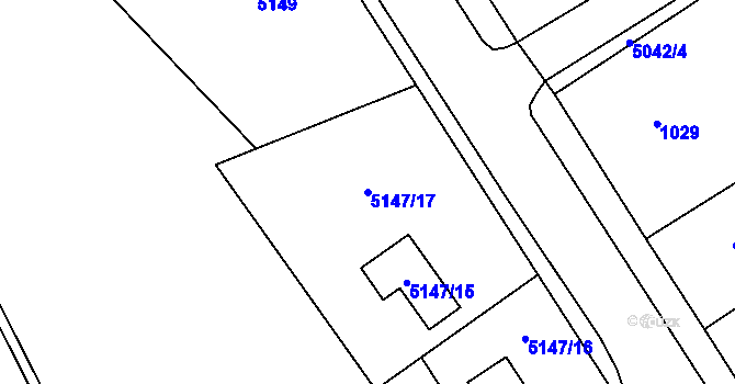 Parcela st. 5147/17 v KÚ Návsí, Katastrální mapa