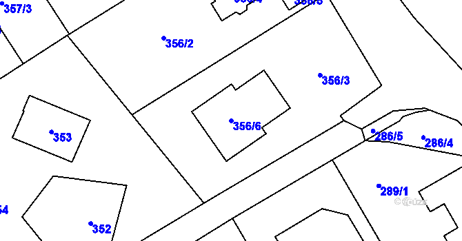 Parcela st. 356/6 v KÚ Návsí, Katastrální mapa