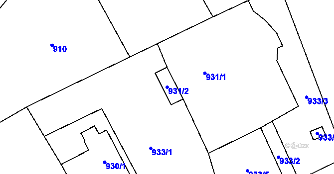 Parcela st. 931/2 v KÚ Návsí, Katastrální mapa