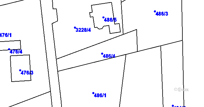Parcela st. 486/4 v KÚ Návsí, Katastrální mapa